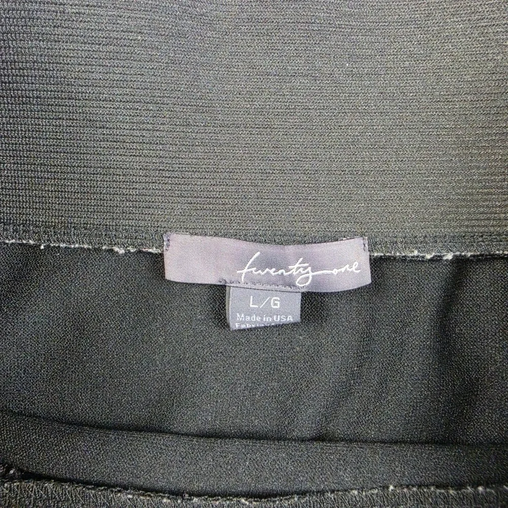 Twenty One Mini Skirt Womens L Black Excellent Elastic Waist Bodycon‎ Stretch